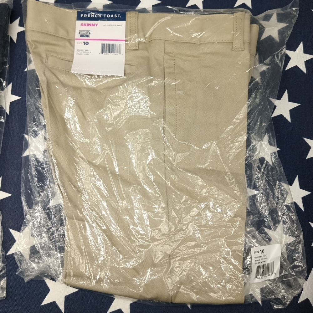 PANTS SCHOOL UNIFORM-FRENCH TOAST ADJ  WAIST Girls Stretch Size 10 NEW  Skinny